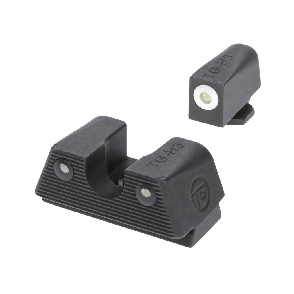 TRUGLO Tritium X Sight Set Fits Glock Green Tritium White Ring on Front Sight 
