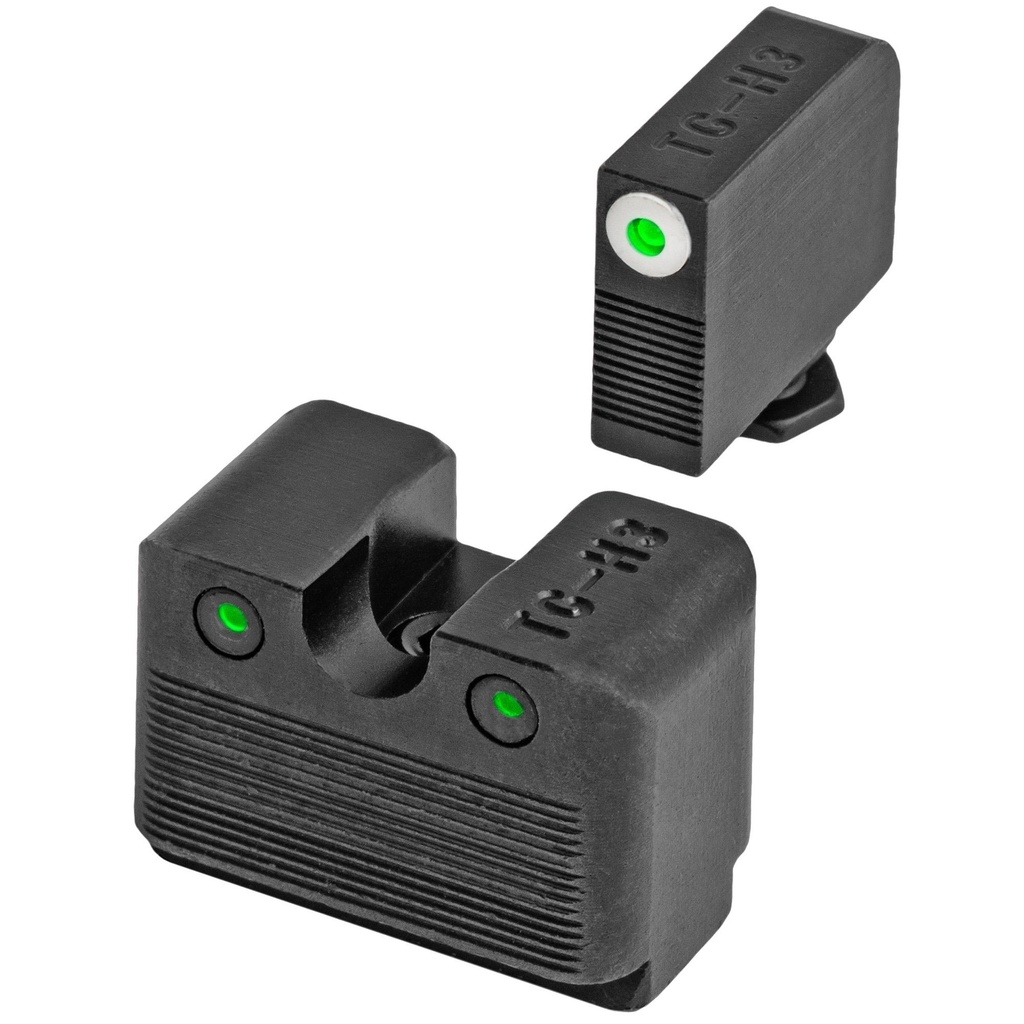 TRUGLO Tritium Pro Brite Site Day / Night Sight Set Fits Glock M.O.S., High Front Sight Color Green W/ Orange Focus Lock Ring Rear Sight Green Glows In The Dark No Batteries Or Light Exposure Required 