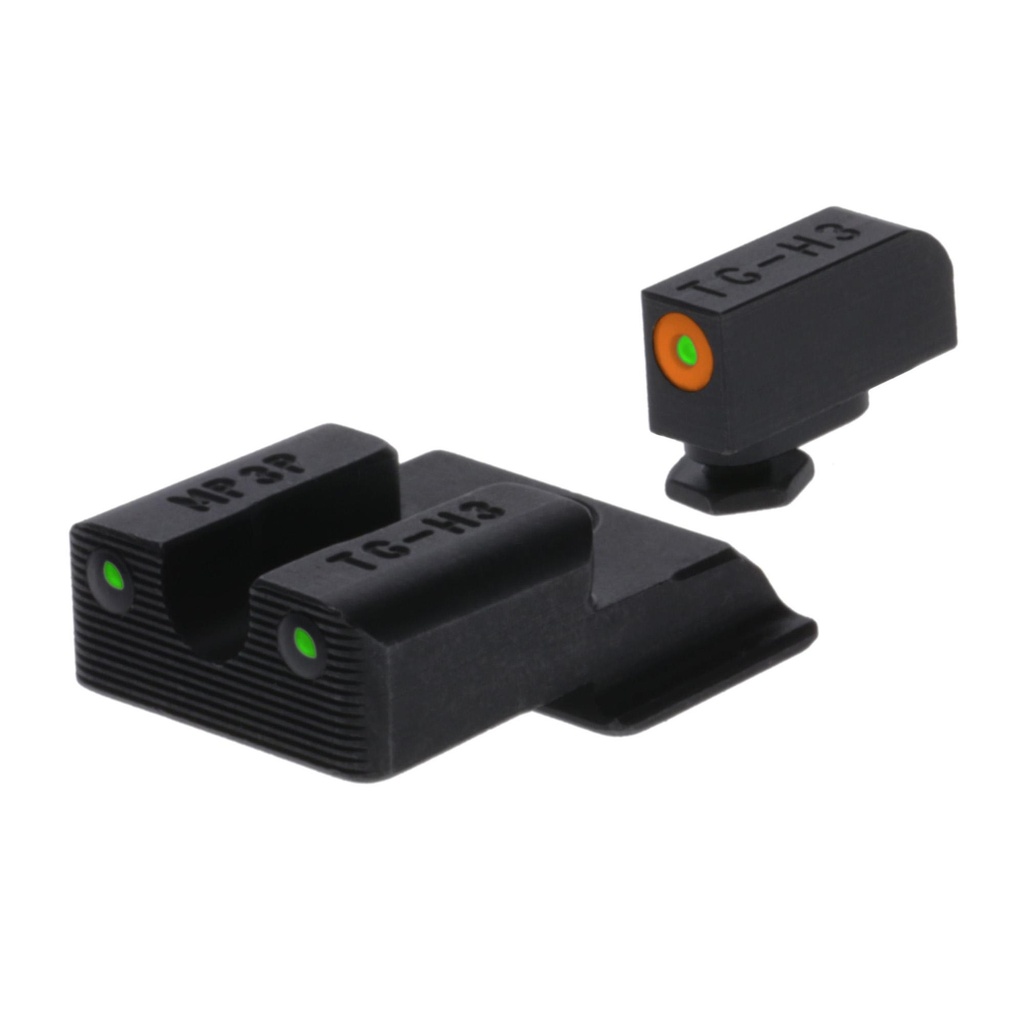 TRUGLO Tritium Pro Sight Set For S&W EZ 380 Green Tritium Orange Ring on Front Sight 