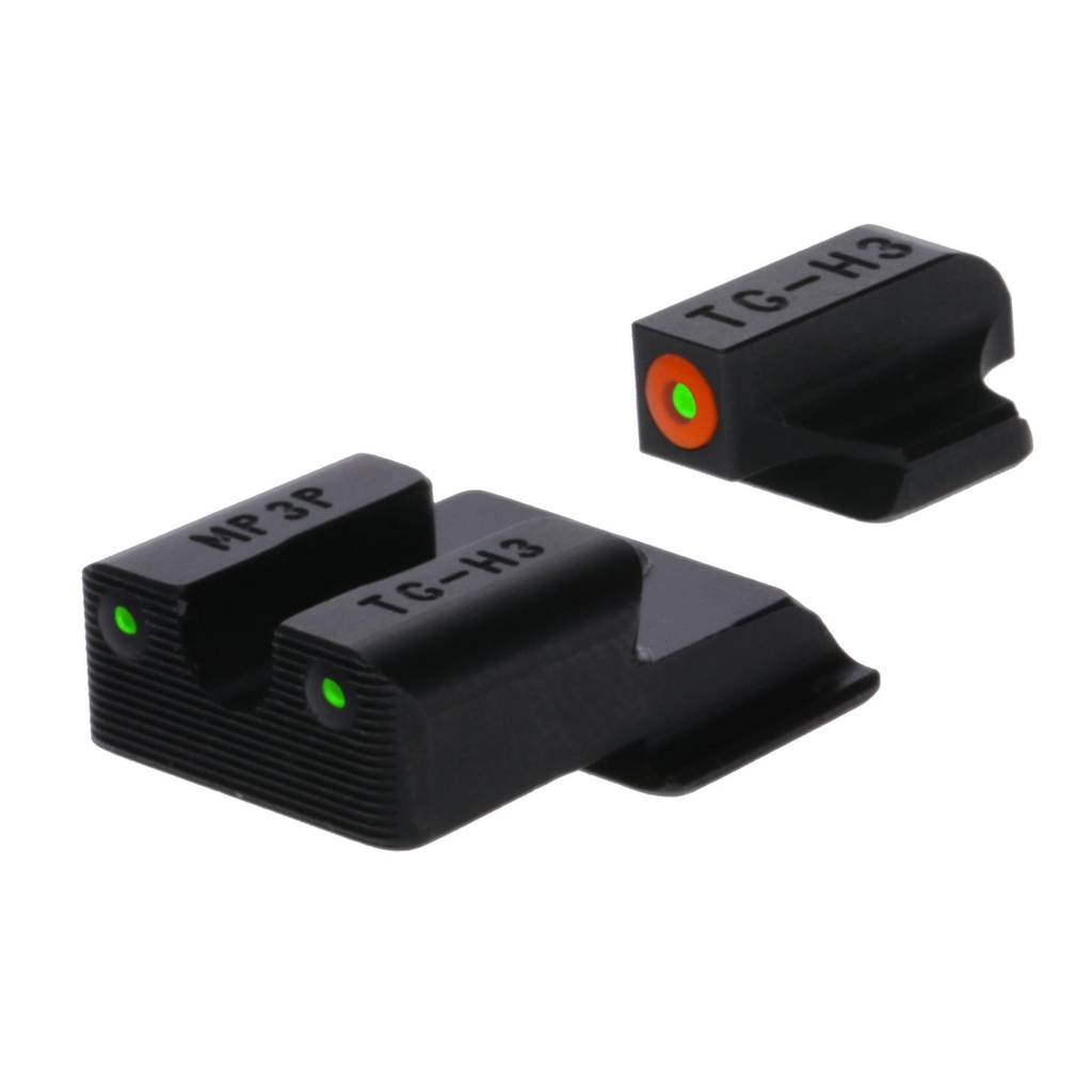TRUGLO Tritium Pro Sight Set For S&W EZ 9 Green Tritium Orange Ring on Front Sight 