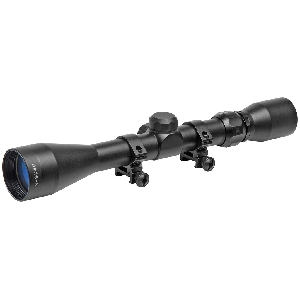 TRUGLO TRUSHOT Rifle Scope 3-9X40mm 1" Maintube Duplex Reticle Black Includes Weaver Rings 