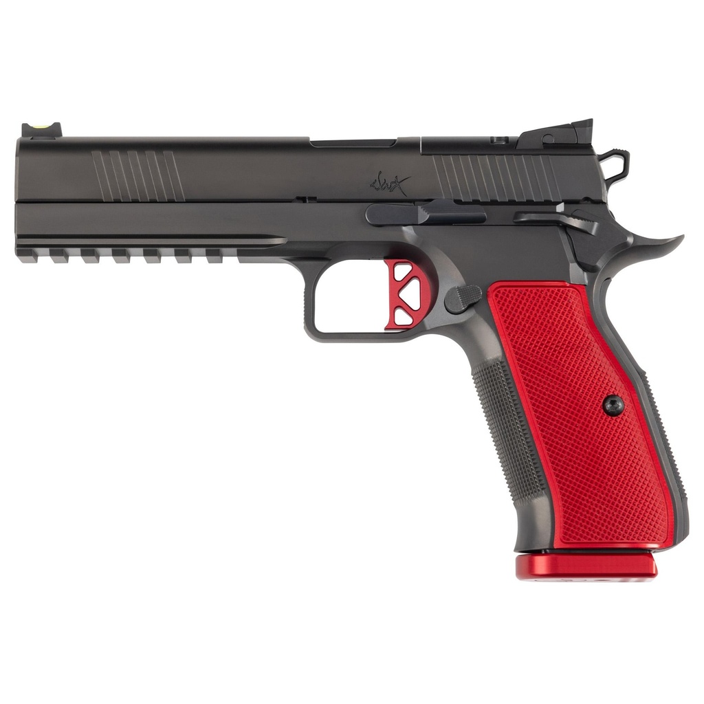 Dan Wesson DWX SA 9mm 4.95" Match Grade Barrel 19Rds Black and Red