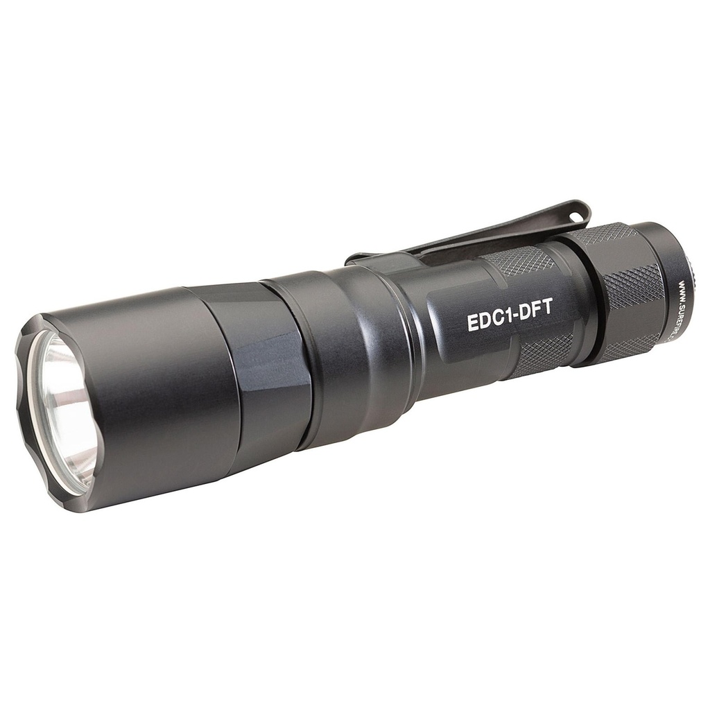 Surefire Everyday Carry Light (EDC-1-DFT) Dual-Fuel Turbo Flashlight 650 Lumens Anodized Finish Black 