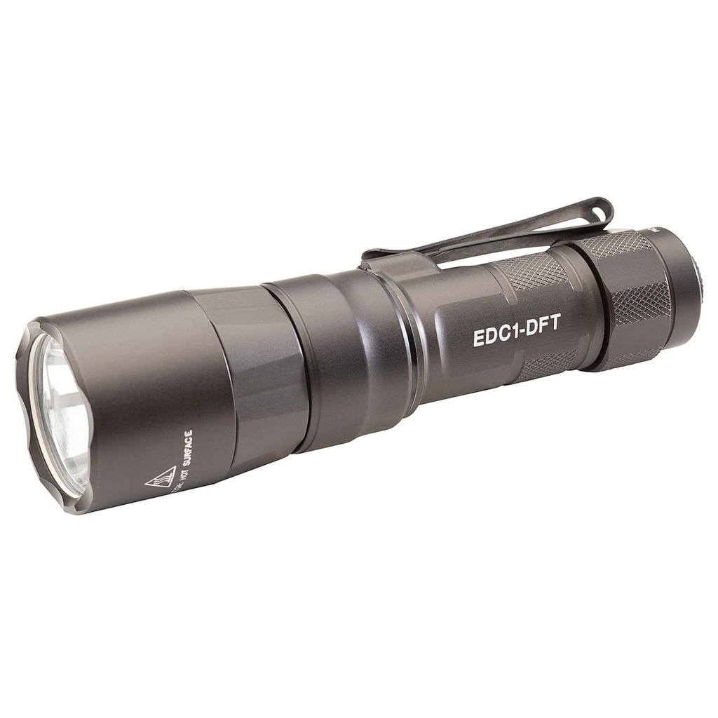 Surefire Everyday Carry Light (EDC-1-DFT) Dual-Fuel Turbo Flashlight 650 Lumens Anodized Finish Gray 
