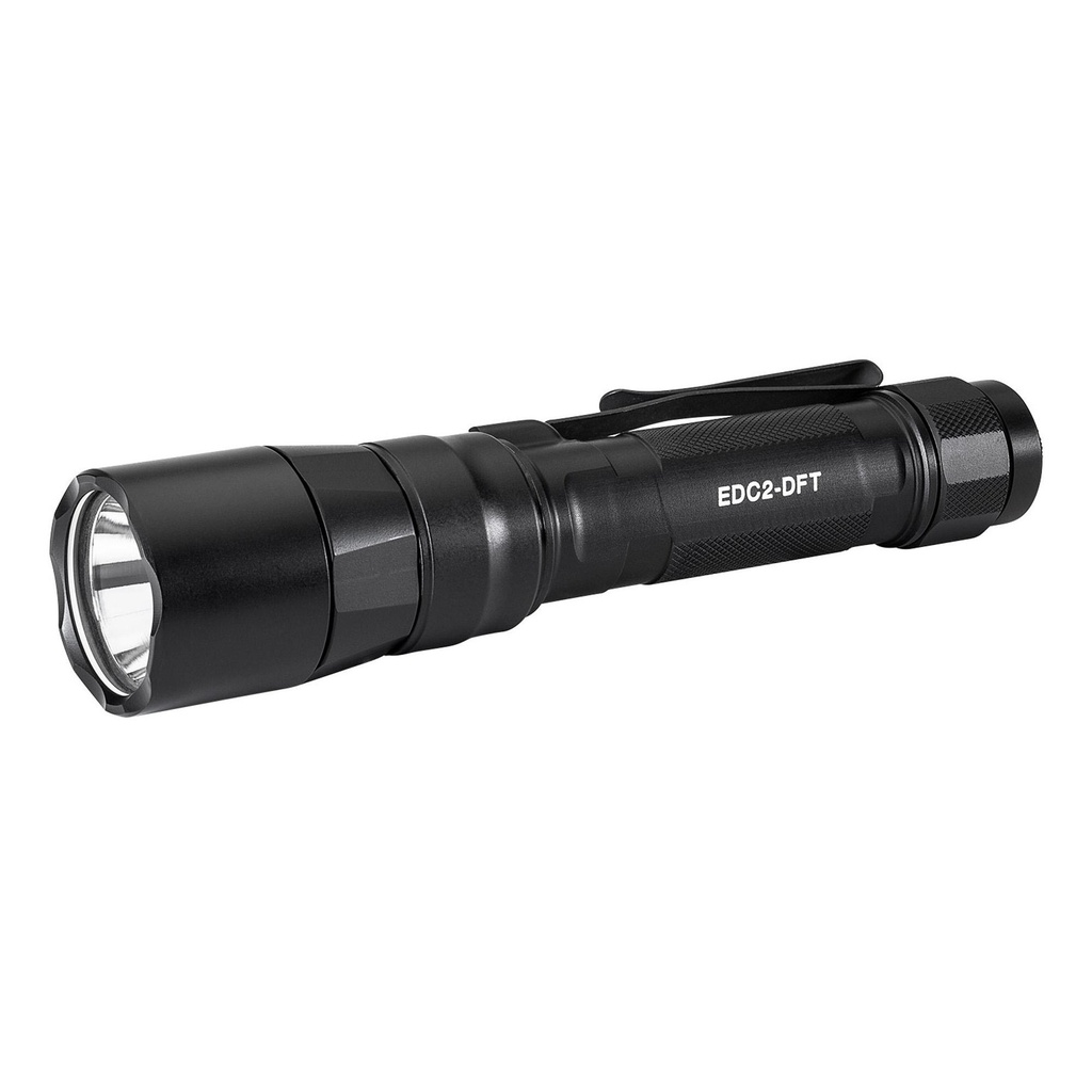 Surefire Everyday Carry Light (EDC-2-DFT) Dual-Fuel Turbo Flashlight 700 Lumens Anodized Finish Black