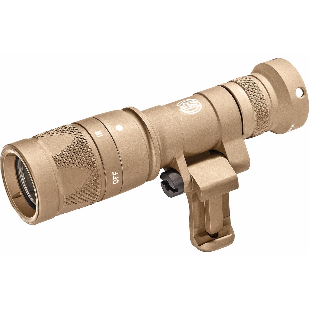 Surefire M340V Scout Pro Flashlight LED 250 Lumens White Light/100mW of IR Tan 1913 Picatinny Mount installed MLOK Mount included Z68 On/Off Tailcap 