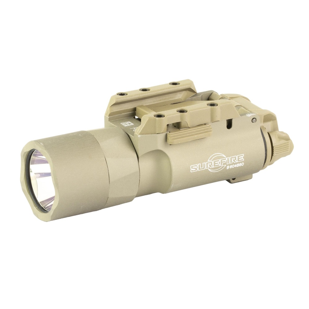 Surefire X300 Turbo Weaponlight White LED 650 Lumens Fits Picatinny and Universal 66,000 Candela Lever Latch Attachment For Pistols Tan 