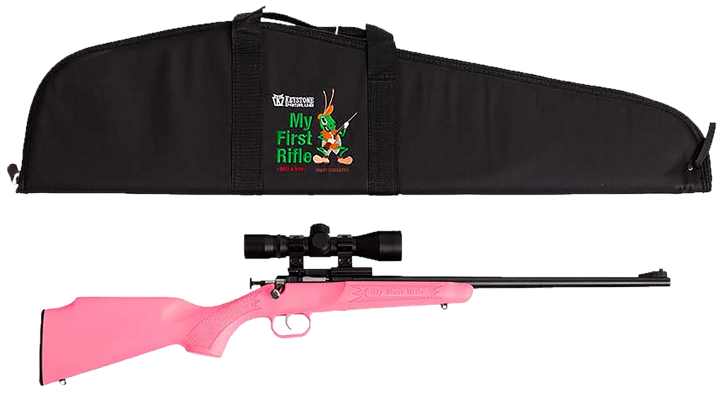 Crickett Youth Package 22 LR 16.12" Blued  Barrel 1Rd Pink Complete Package