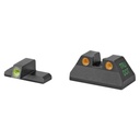 Meprolight Tru-Dot Fixed Tritium Sights Green/Orange Fits HK USP Compact 9/40S&W/45ACP 