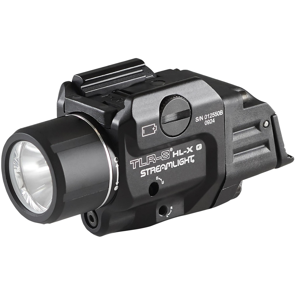 Streamlight TLR-8 HL-X Weaponlight with Green Laser 1,000 Lumens Black Includes High/Low Paddle Switches Key Kit Multi-Tool (1) SL-B9 Rechargeable Battery Pack and USB-C Cord 