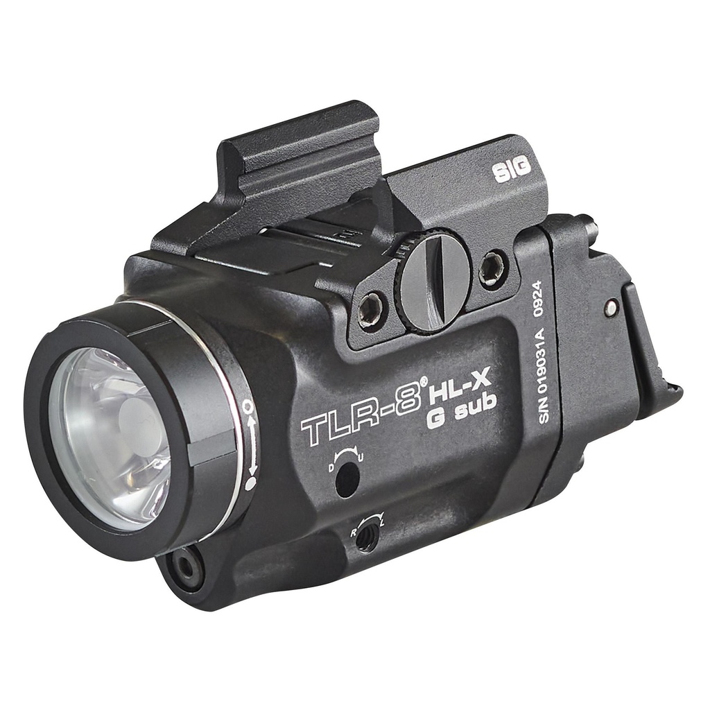 Streamlight TLR-8 HL-X Sub USB Weaponlight with Green Laser 1,000 Lumens Black Fits Sig P365/XL with Closed Rail Systems (Does Not Fit X-Macro) Includes Mounting Kit with Key Multi-Tool (1) SL-B9 Battery Pack and USB-C Cord 