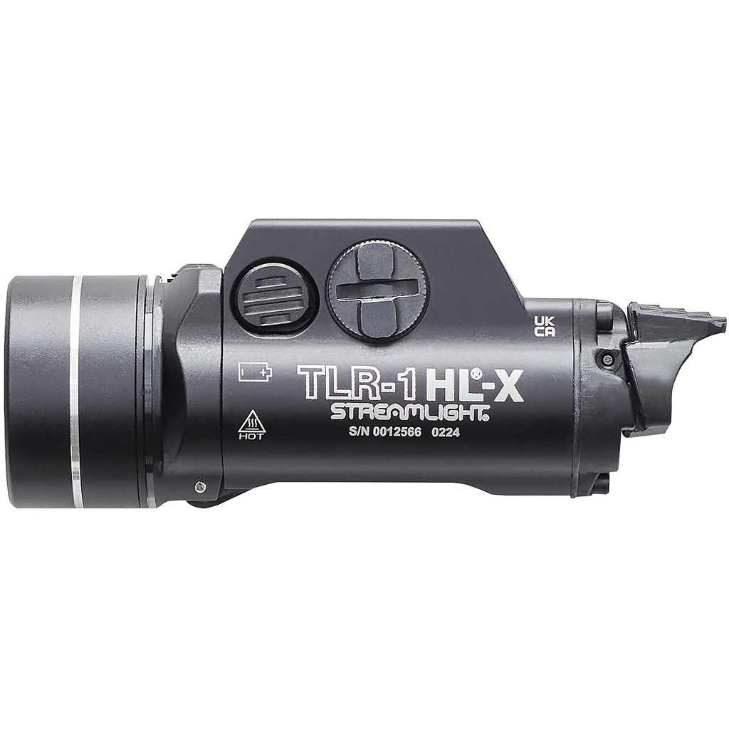 Streamlight TLR-1 HL-X Pistol Light 1,500 Lumens with SL-B9 Batteries 1 Hour Run Time Black with Silver Ring 
