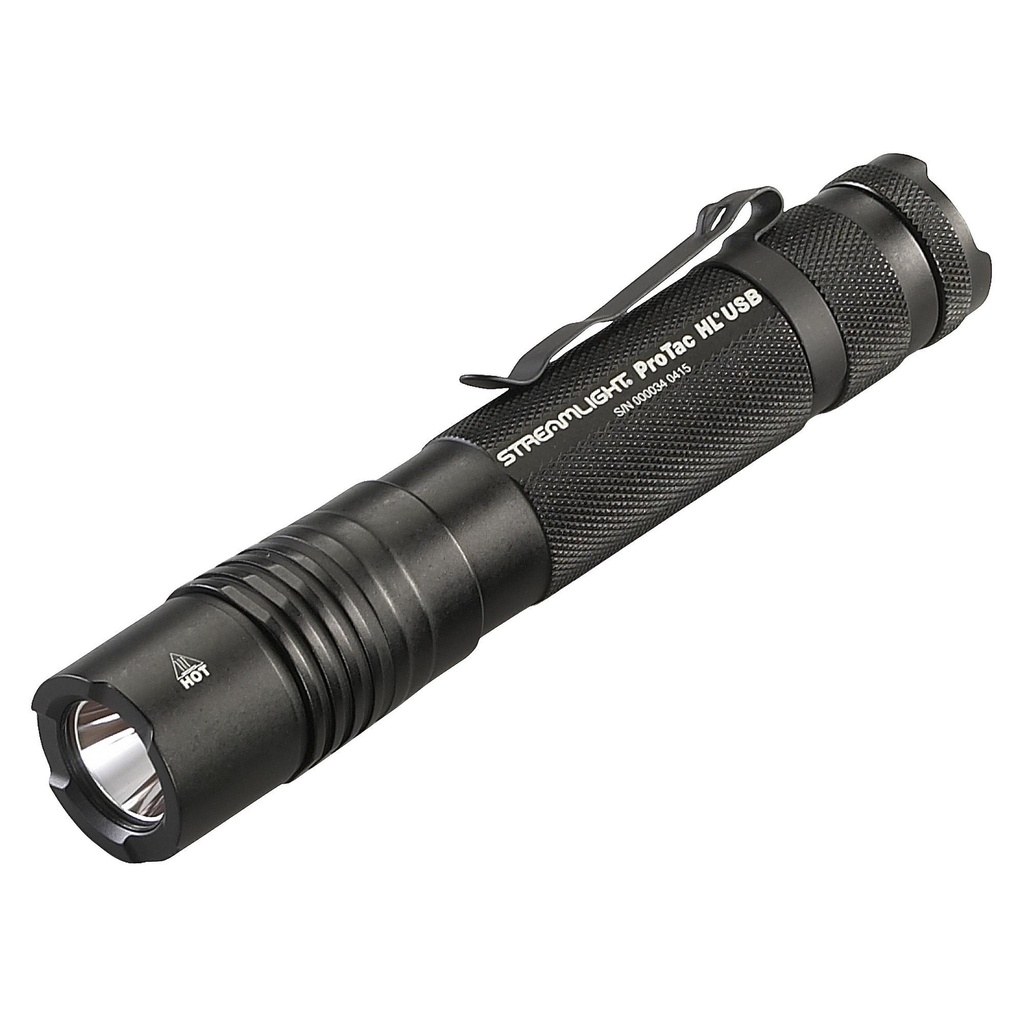 Streamlight Pro Tac HL USB Rechargeable Light C4 LED 1,000 Lumens TEN-TAP Programming 1x 18650/2x CR123/1x 74175 Battery Includes USB Charging Cord Nylon Holster Black 
