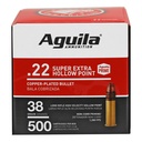 Aguila Ammunition Rimfire 22 LR 38Gr Hollow Point Hi-Velocity 500 Round Box 