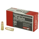 Aguila Ammunition Pistol 25 ACP 50 Grain Full Metal Jacket 50 Round Box 