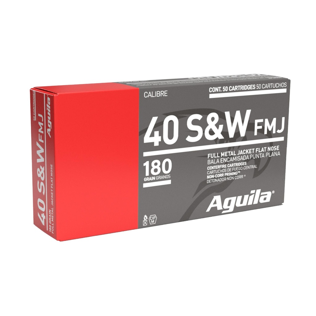 Aguila Ammunition Pistol 40 S&W 180 Grain Full Metal Jacket 50 Round Box 