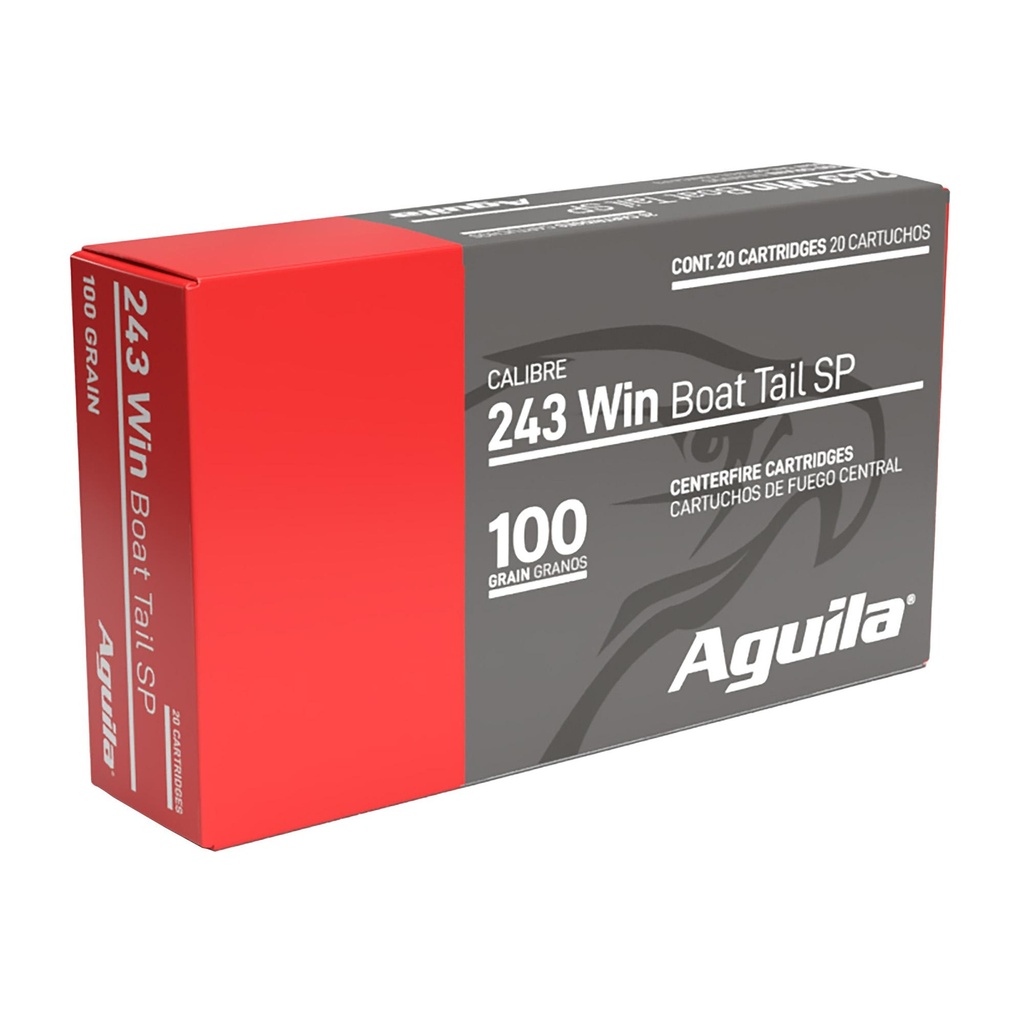 Aguila Ammunition Rifle 243 Winchester 100 Grain Soft Point 20 Round Box 