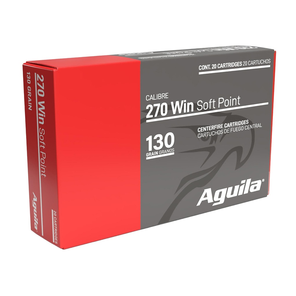 Aguila Ammunition Rifle 270 Winchester 130 Grain Soft Point 20 Round Box 