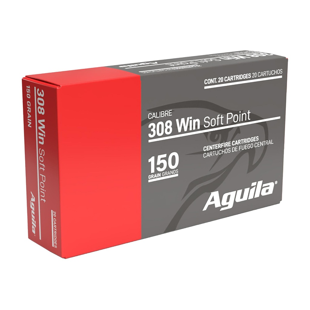 Aguila Ammunition Rifle 308 Winchester 150 Grain Soft Point 20 Round Box 