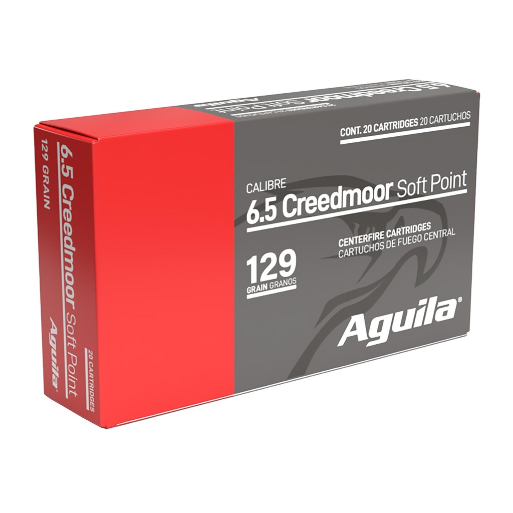 Aguila Ammunition Rifle 6.5 Creedmoor 129 Grain Soft Point 20 Round Box 