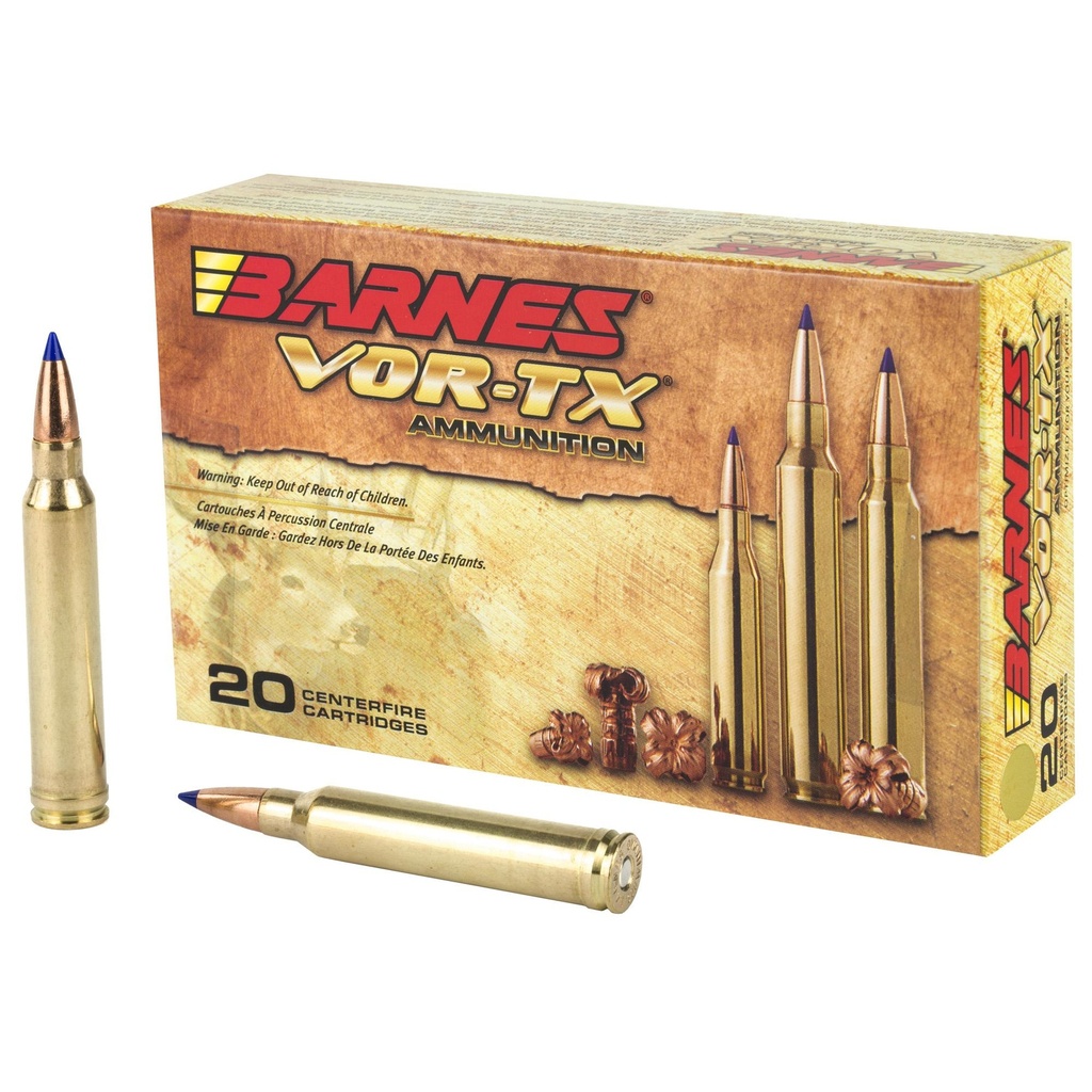 Barnes VOR-TX 300WIN 180 Grain Tipped Triple Shock X Boat Tail Lead Free 20 Round Box California Certified Nonlead Ammunition 