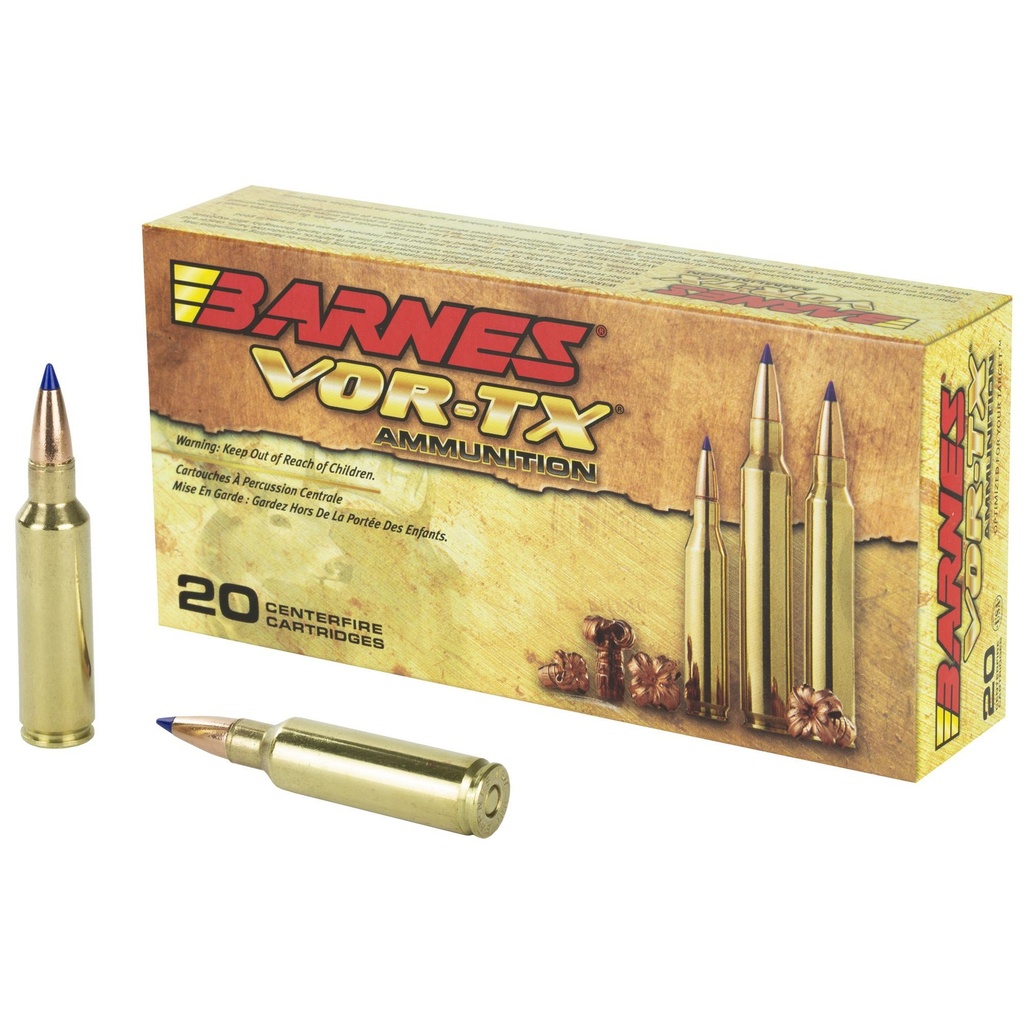 Barnes VOR-TX 300WSM 165 Grain Tipped Triple Shock X Boat Tail Lead Free 20 Round Box California Certified Nonlead Ammunition 