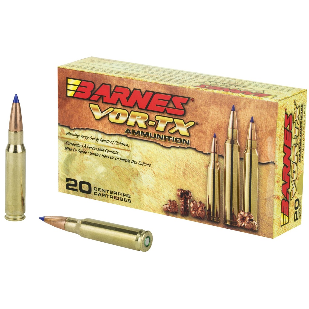 Barnes VOR-TX 308 Win 150Gr Lead Free Tipped Triple Shock X Boat Tail 20 Round Box California Certified Nonlead Ammunition 