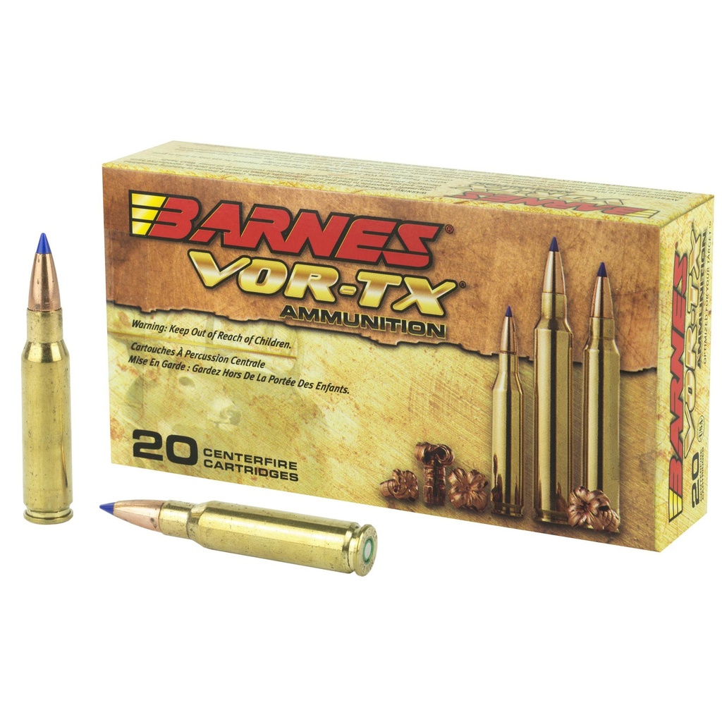 Barnes VOR-TX 308 Win 130Gr Lead Free Tipped Triple Shock X Boat Tail 20 Round Box California Certified Nonlead Ammunition 
