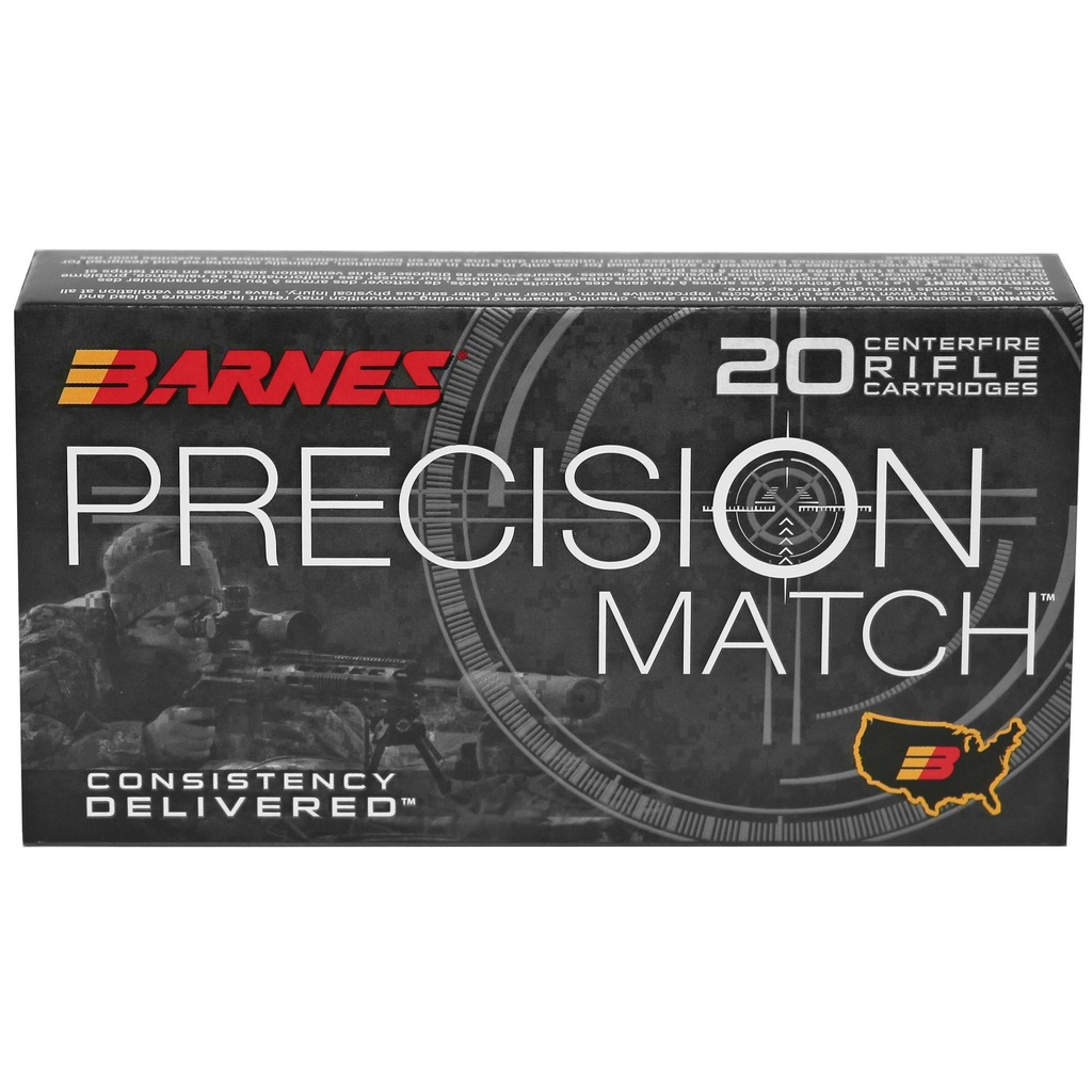 Barnes Precision Match Burner 6.5 PRC 145 Grain Open Tip Match 20 Round Box 
