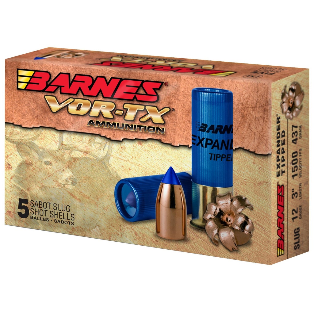 Barnes VOR-TX 12 Gauge 3 438 Grain Slug Shotshell 5 Round Box 