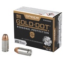 Speer Ammunition Speer Gold Dot Personal Protection 380ACP 90 Grain Hollow Point 20 Round Box 