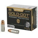 Speer Ammunition Speer Gold Dot Personal Protection 9mm 147 Grain Hollow Point 20 Round Box 