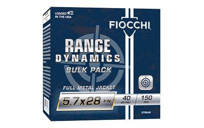 Fiocchi Ammunition Range Dynamics 5.7X28MM 40 Grain Full Metal Jacket 150 Round Box 