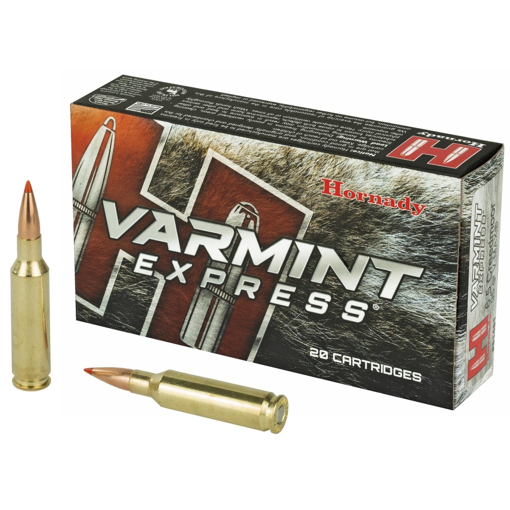 Hornady Varmint Express 6.5 Creedmoor 95 Grain V-Max 20 Round Box 