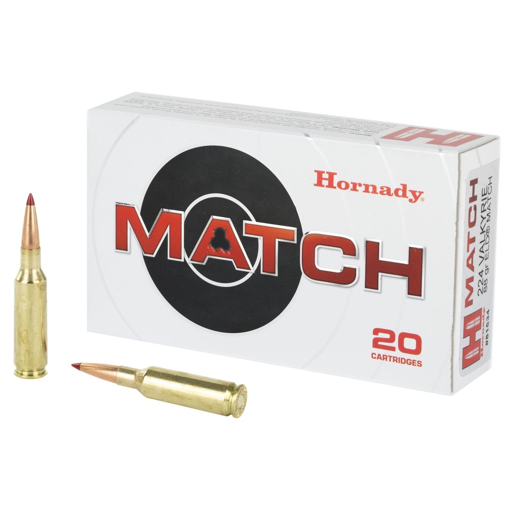 Hornady Match 224 Valkyrie 88 Grain ELD Match 20 Round Box 