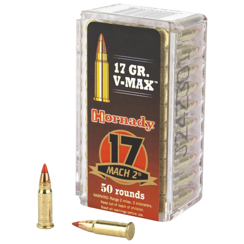 Hornady Varmint Express 17 Hornady Mach 2 17 Grain V-Max 50 Round Box 