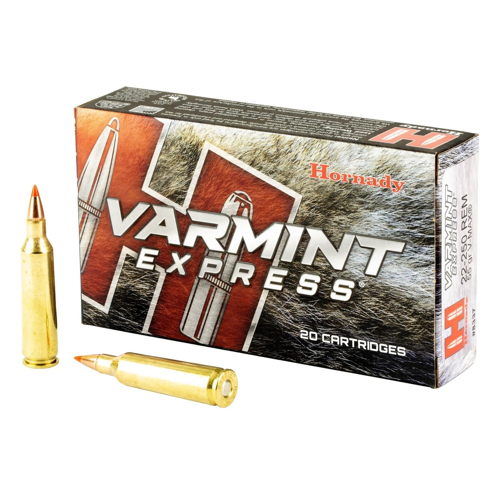 Hornady Varmit Express 22-250 55 Grain V-Max 20 Round Box 