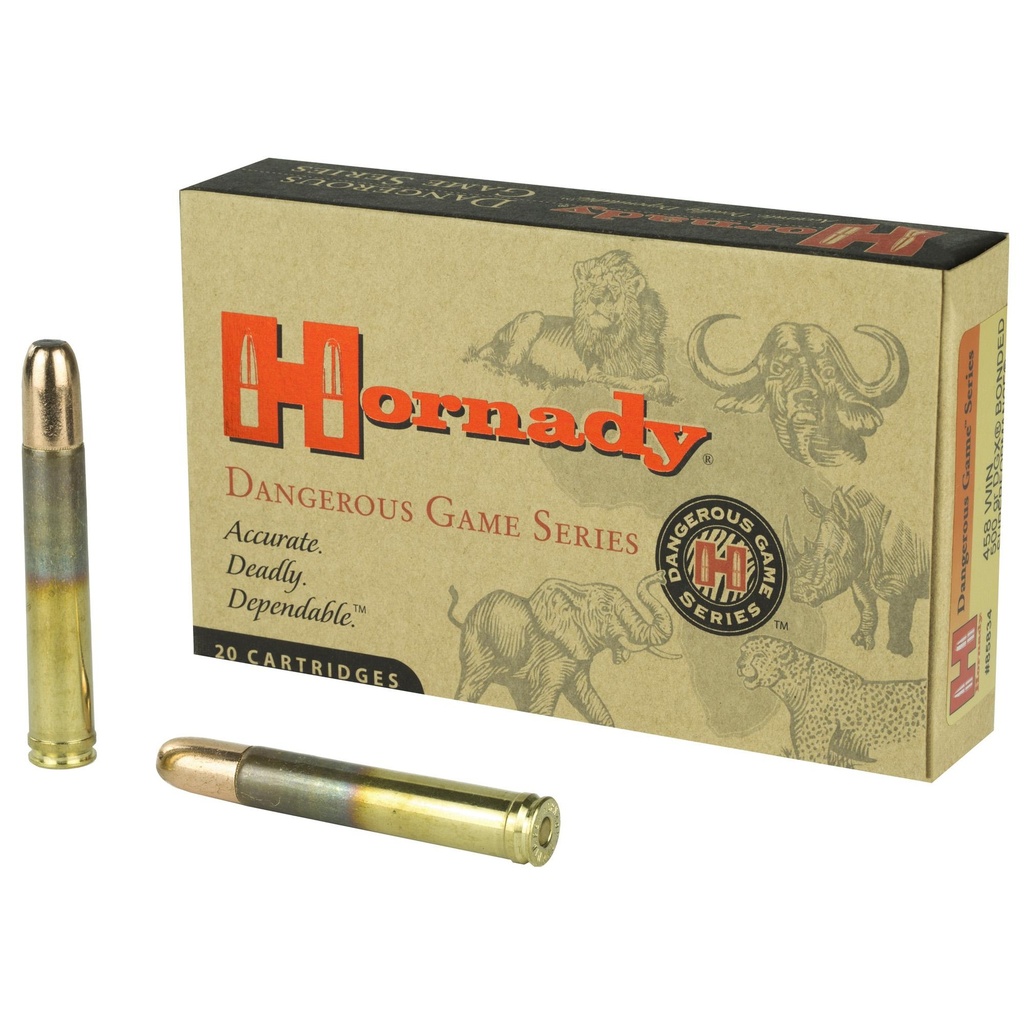 Hornady Dangerous Game 458 Win 500Gr DGX Bonded 20 Rounds Per Box 