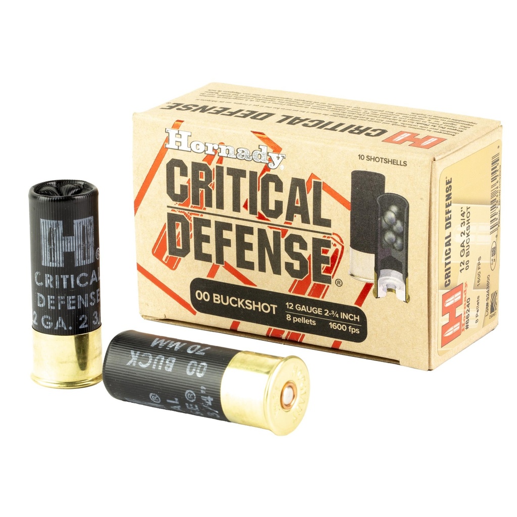 Hornady Critical Defense 12 Gauge 2.75 00 Buck Buckshot 10 Round Box