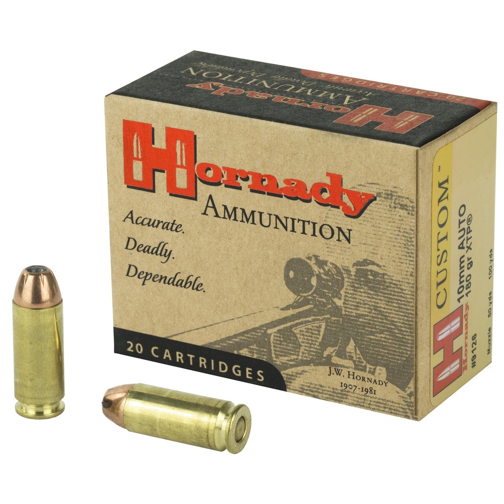 Hornady Custom Ammunition 10MM 180 Grain XTP 20 Round Box 