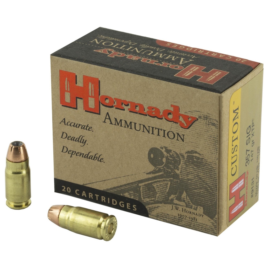 Hornady Custom Ammunition 357 Sig 147 Grain XTP 20 Round Box 