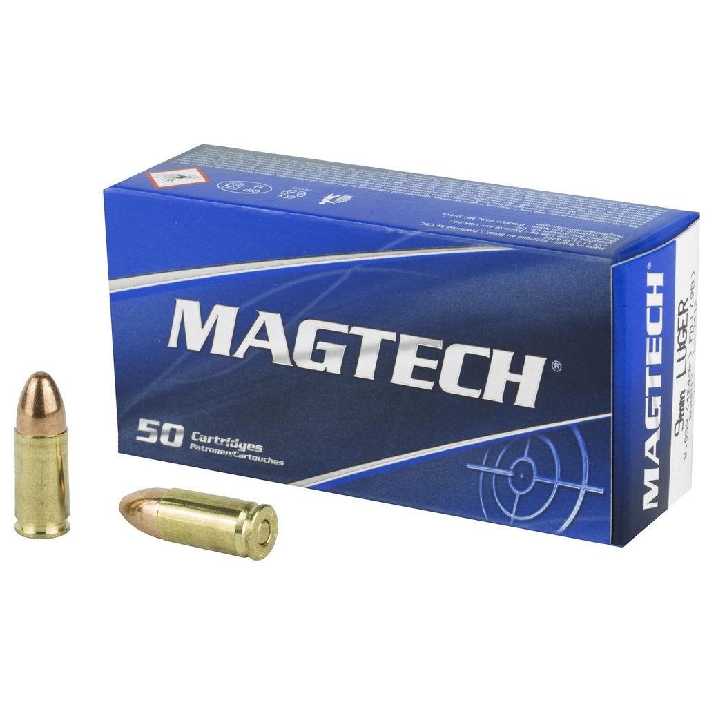Magtech Sport Shooting 9MM 124 Grain Full Metal Case 50 Round Box 