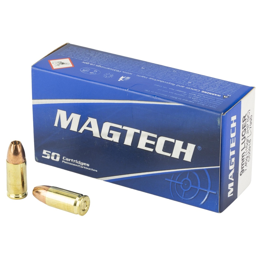 Magtech Sport Shooting 9MM 115 Grain Jacketed Hollow Point 50 Round Box 