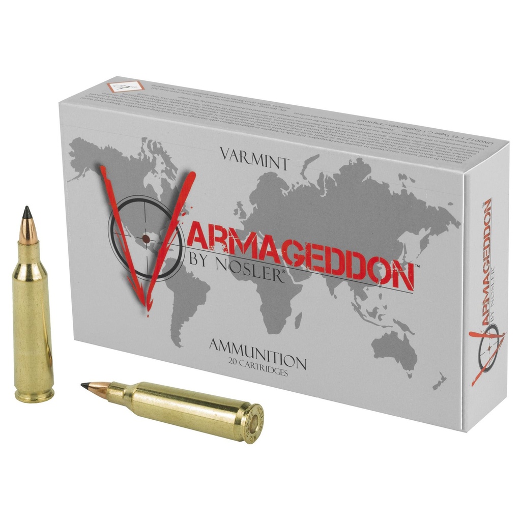 Nosler Varmageddon 22-250 Remington 55 Grain Flat Base Tipped 20 Round Box 