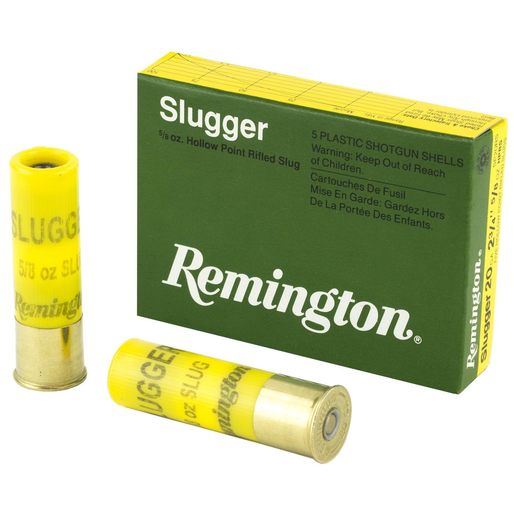 Remington Slugger 20 Gauge 2.75 5/8 oz. Rifled Slug 5 Round Box 