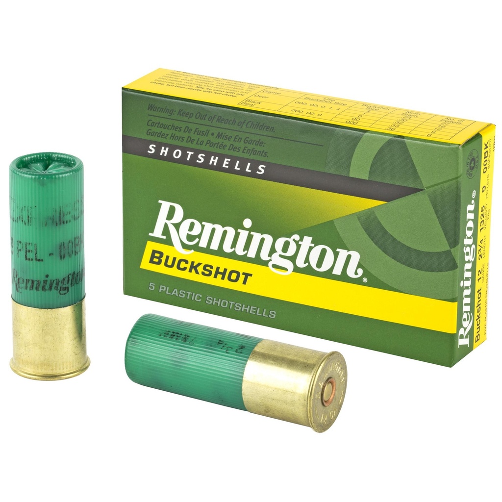 Remington Express 12 Gauge 2.75 00 Buck 4 Dram Buckshot 9 Pellets 5 Round Box 