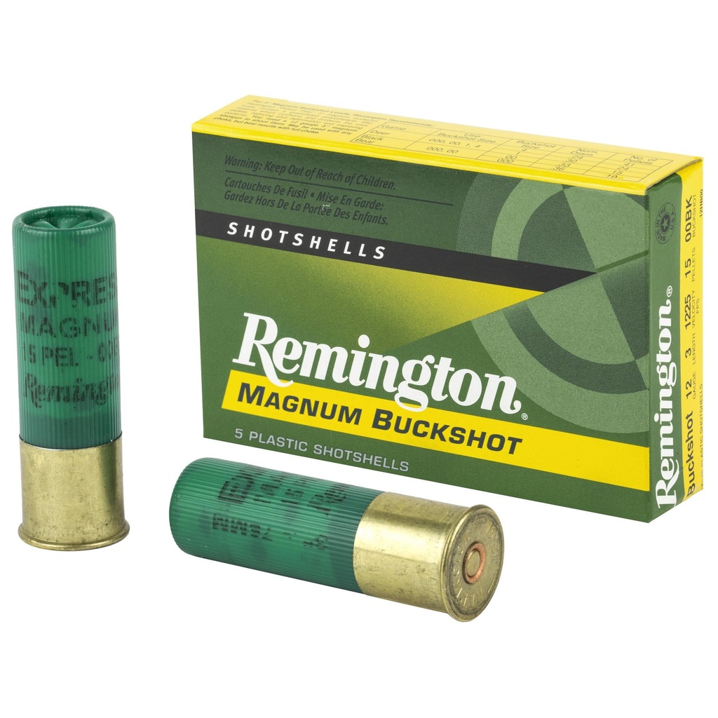Remington Express 12 Gauge 3 00 Buck 4 Dram Buckshot 15 Pellets 5 Round Box 