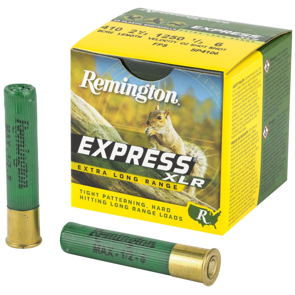 Remington Express Long Range 410 Gauge 2.5 Max Dram 0.5 oz. Lead 25 Round Box 