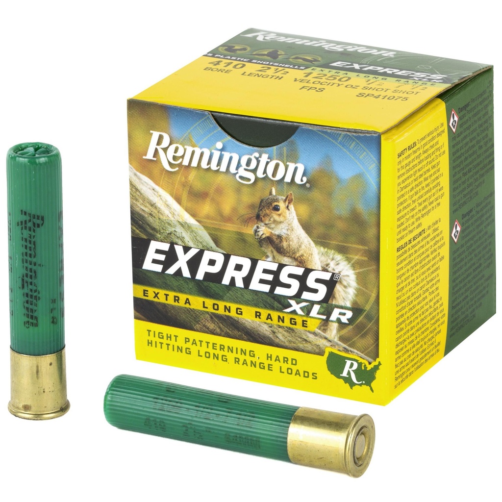 Remington Express Long Range 410 Gauge 2.5 Max Dram 0.5 oz. Lead 25 Round Box 