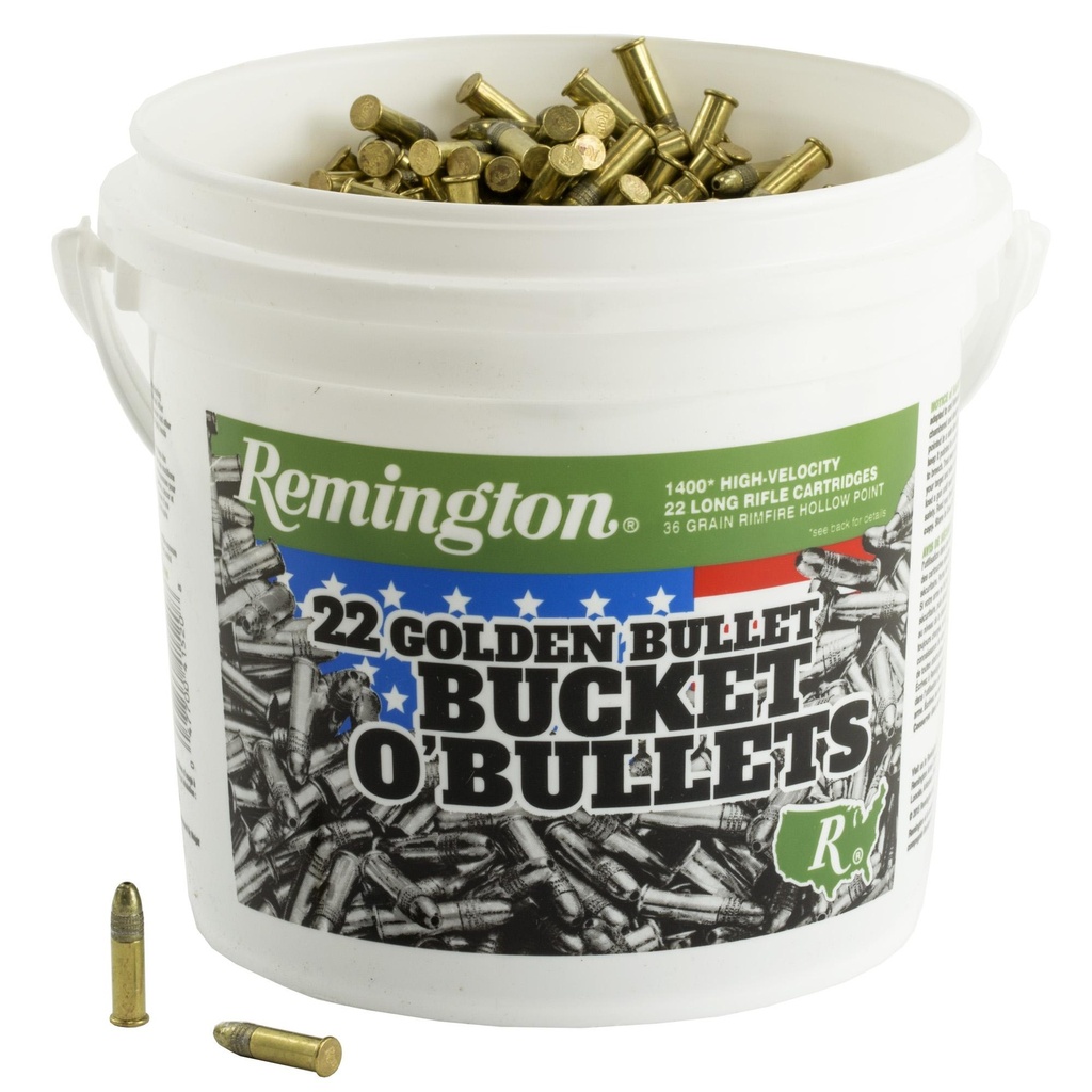 Remington High Velocity 22LR 36 Grain Hollow Point Four 1400 Round Buckets 